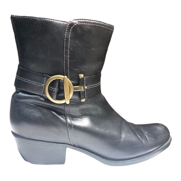 Clarks Artisan Black Leather motorcycle Boots Moto Size 9.5 - Picture 5 of 13